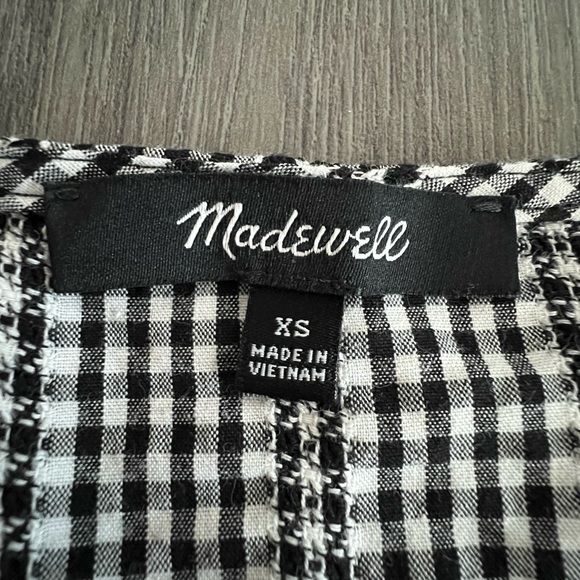 Crossover Peplum Top in Textured Gingham Check - Picture 5 of 7